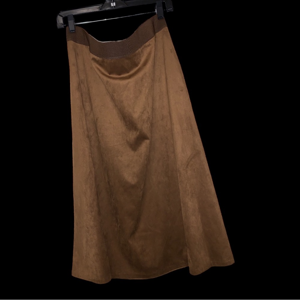 Ruby Rd. Woman Oak Brown Full Midi Skirt, Size 2X